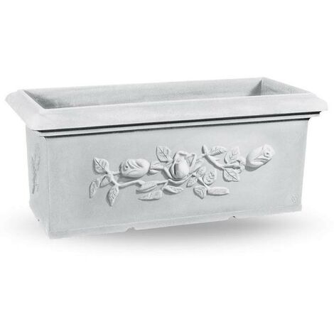 Macetero rectangular Ducal festoneado Blanco - 80 cm