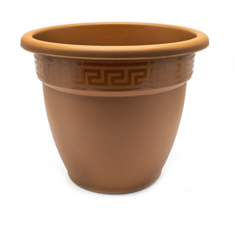 Macetero rendondo de plastico 50 cm Marron