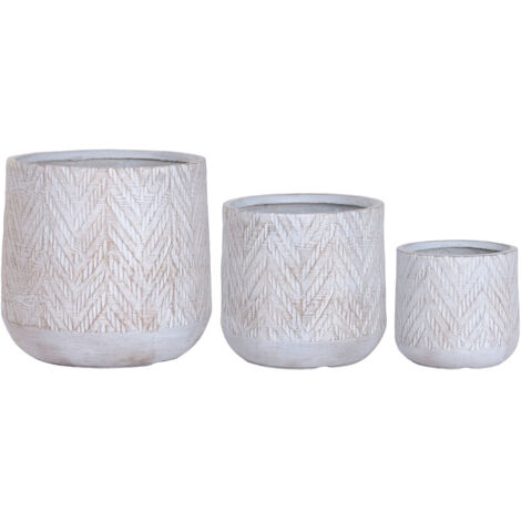Macetero Set 3 Magnesia Fibra Vidrio 51X51X51 Gris