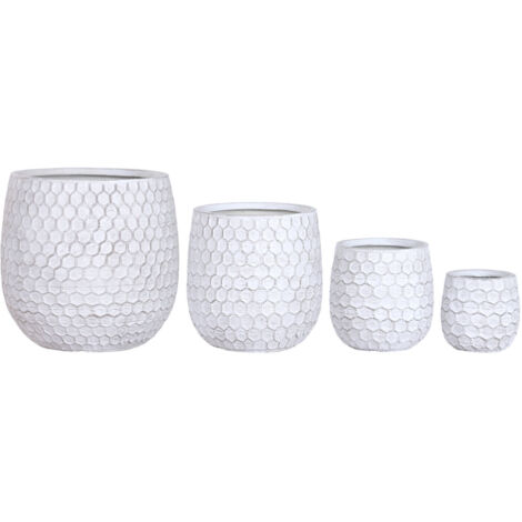 Macetero Set 4 Magnesia Fibra Vidrio 50X50X54 Gris