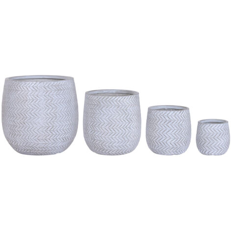 Macetero Set 4 Magnesia Fibra Vidrio 50X50X54 Gris