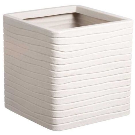Macetero STRATA Banbury cuadrado 30,5 x 30 cm color piedra