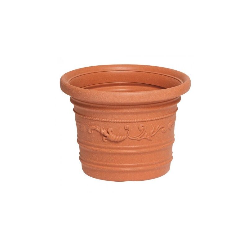 

macetero resina redondo, color terracota, resistente, ideal exterior, 40 cm diametro. - Saturnia