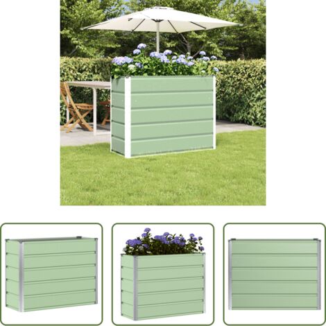 Macetero verde -  Jardinera Verde 100 x 40 x 75 cm Acero