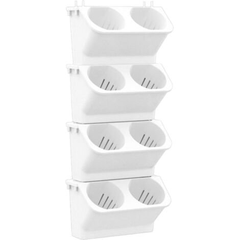 [Macetero vertical de pared] [Modelo 24x14x57cm] [Blanco, para balcón e interior]