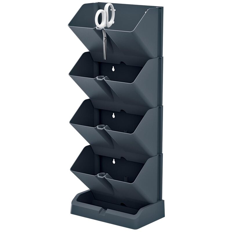 

Macetero vertical Prosperplast Mini Cascade de plastico en color antracita 19,5 (largo) x 11,4 (ancho) x 47,5 (alto) cm con tijeras de jardin