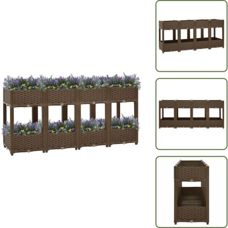 Macetero - vidaXL Arriate 160x40x71 cm polipropileno - Plantas