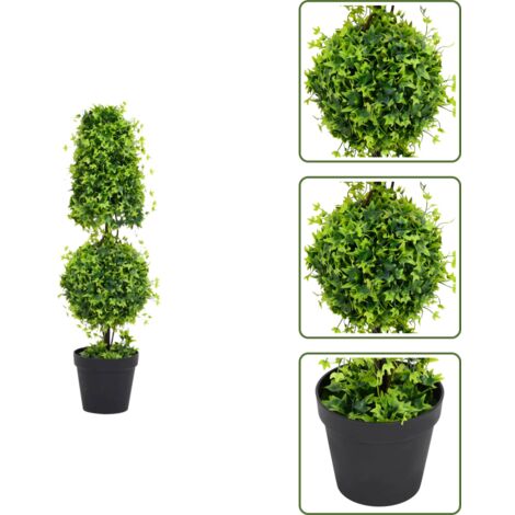 Macetero - vidaXL Planta de Boj artificial con macetero verde 100 cm - Planta decorativa