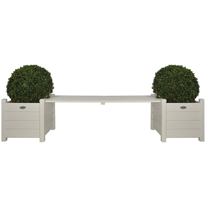 

Maceteros blancos con banco, Esschert Design CF33W