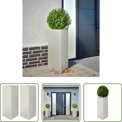Maceteros de jardín -  Jardineras triangulares 2 uds acero inoxidable 40x40x75 cm