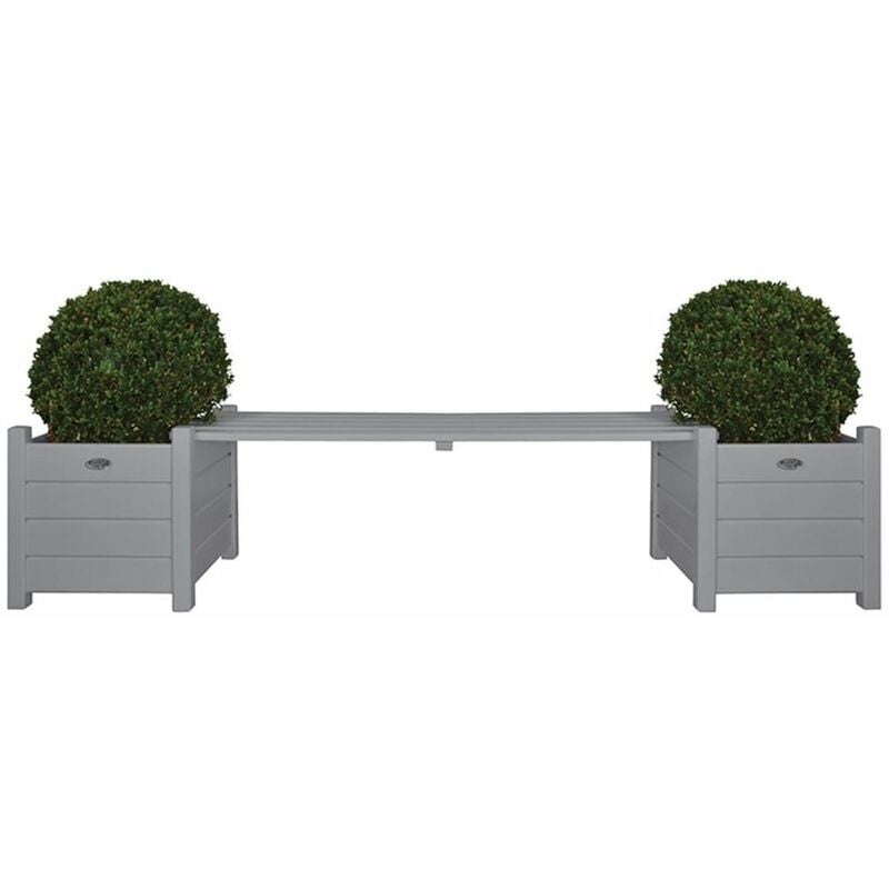 

Maceteros grises con banco, Esschert Design CF33G