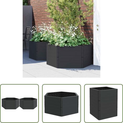 Maceteros -  Jardineras 2 uds PP gris antracita