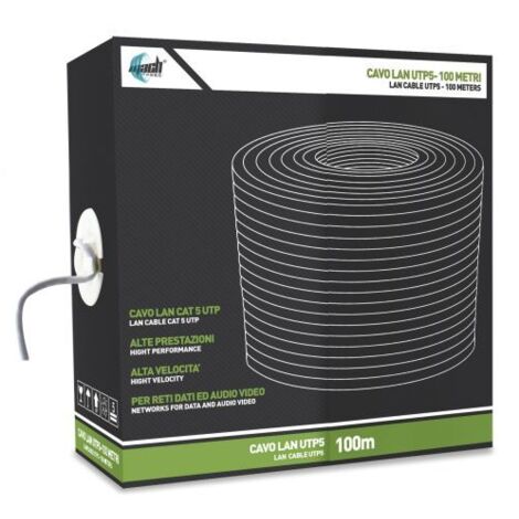 Mach power matassa utp cat5e 305m cca 0.5mm 24awg grigio pvc cm-001-cpr