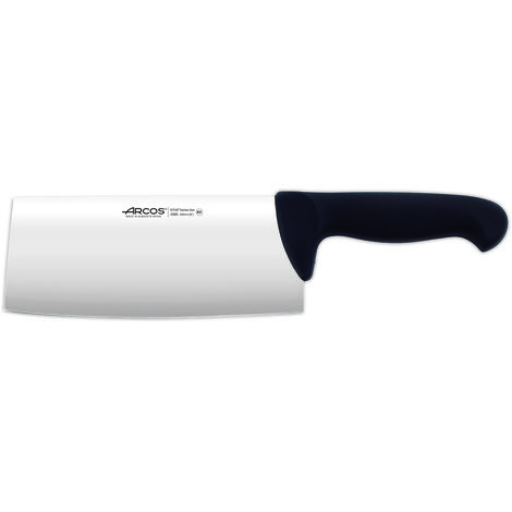 Macheta Arcos Couleur - Prof 298525 en acier inoxydable Nitrum et polypropylène noir ergonomique mango avec lame de 20 cm, épaisseur 2,5 mm dans un étui.