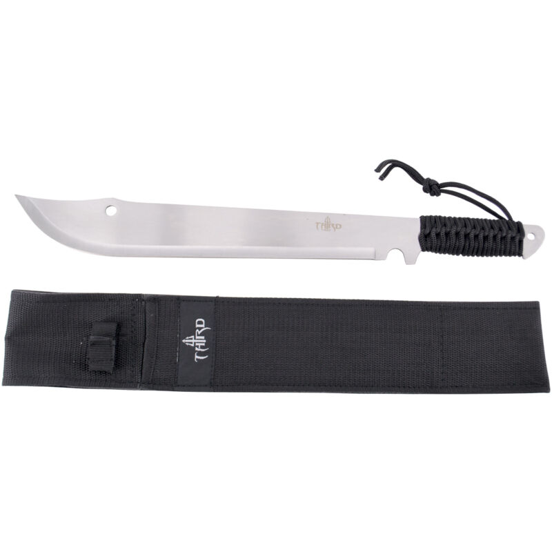 

Machete cortacañas hoja de acero inox de 39 cm, mango de cuerda trenzada, con funda de nylon, acabado satinado, 13796SL, herramienta para uso