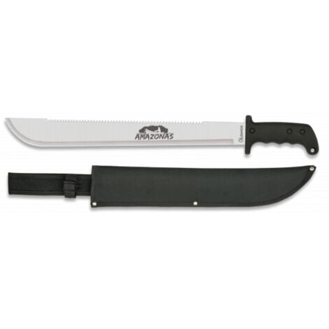 Machete Martinez Albainox Albainox Amazonas, Lamiera di acciaio inossidabile di 45,8 Cm, Mango di gomma, manicotto di nylon, 32087