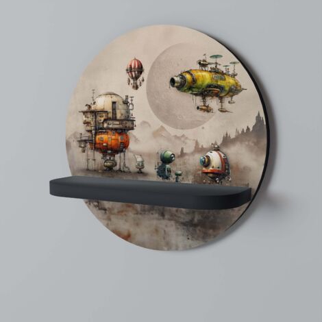 MACHINARIUM MACHINES Rundes Regal Schwarz