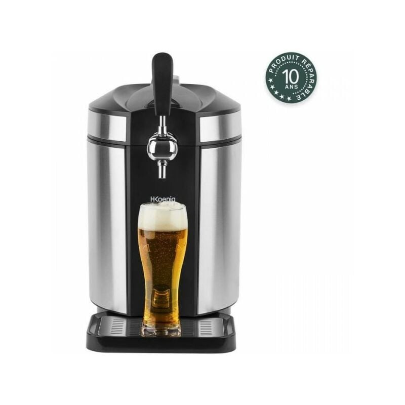 Machine a Biere - Tireuse Hkoenig BW1880 - Capacité 5L - Température réglable 2°C a 12°C - Compatible tous fûts - Inox