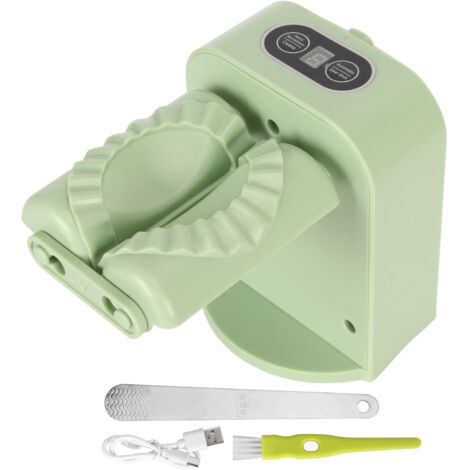 Machine à Boulettes Automatique Électrique, Appareil à Raviolis Facile avec Cuillère et Pinceau, Outil Ménager pour Emballage de Dumplings Vert
