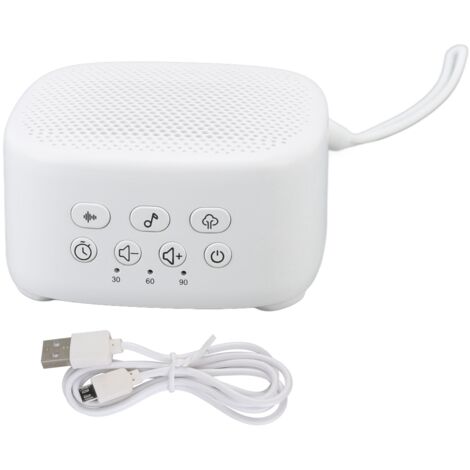 Machine à Bruit Blanc avec Minuterie Intelligente, Volume Réglable, Recharge USB pour Maison, Bureau et Voyage