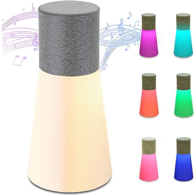 Machine à bruit blanc, lampe de table sans fil, veilleuse rechargeable, 7 sons d'aide au sommeil, lampe de table blanche portable, 3 niveaux de