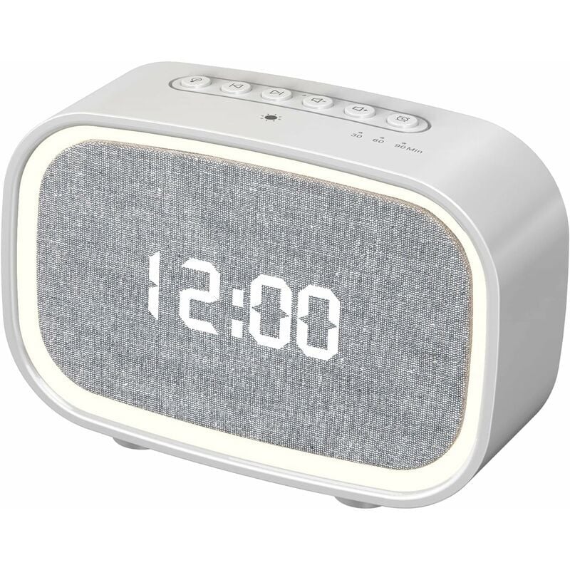 Ensoleille - Machine à bruit blanc multifonctionnelle avec horloge Machine à bruit de sommeil avec haut-parleur Bluetooth, 13 sons apaisants, lumière