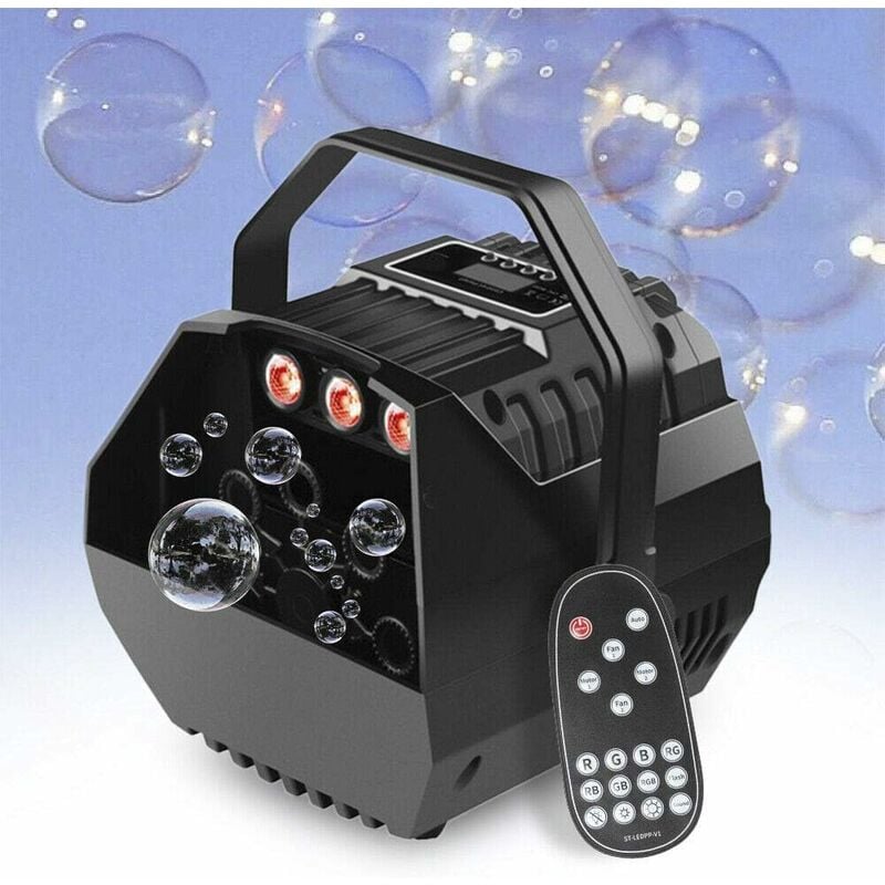 Machine à bulles portable professionnelle changeante led rgb Machine à savon automatique avec télécommande pour fêtes, mariages, scènes
