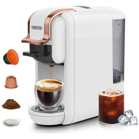 Machine à café à capsules 4 en 1 MK-603 19Bar Programmable avec température constante 92℃, double dose et réservoir 600ml pour café frais ou chaud, compatible DG/NES/ESE et café moulu