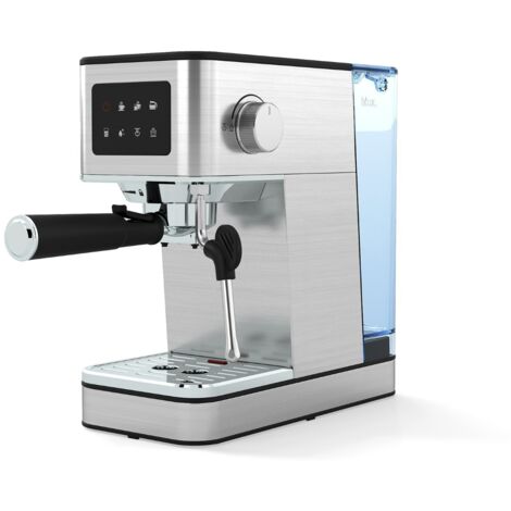 Machine à Café à Expresso 20 Bars avec Buse Vapeur Écran Tactile Réservoir d’Eau 1,7 L Cafetière Espresso Compacte 1200W Argent