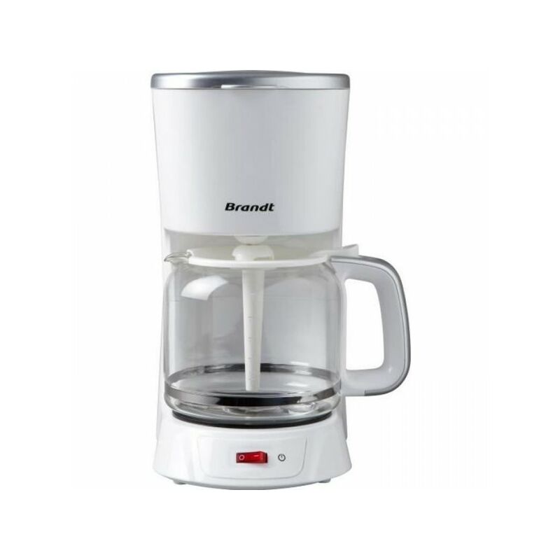 Machine a Cafe - Cafetiere Electrique électrique Brandt CAF1318S - Blanc et Silver - 1,8 l - 1100 w - 18 tasses