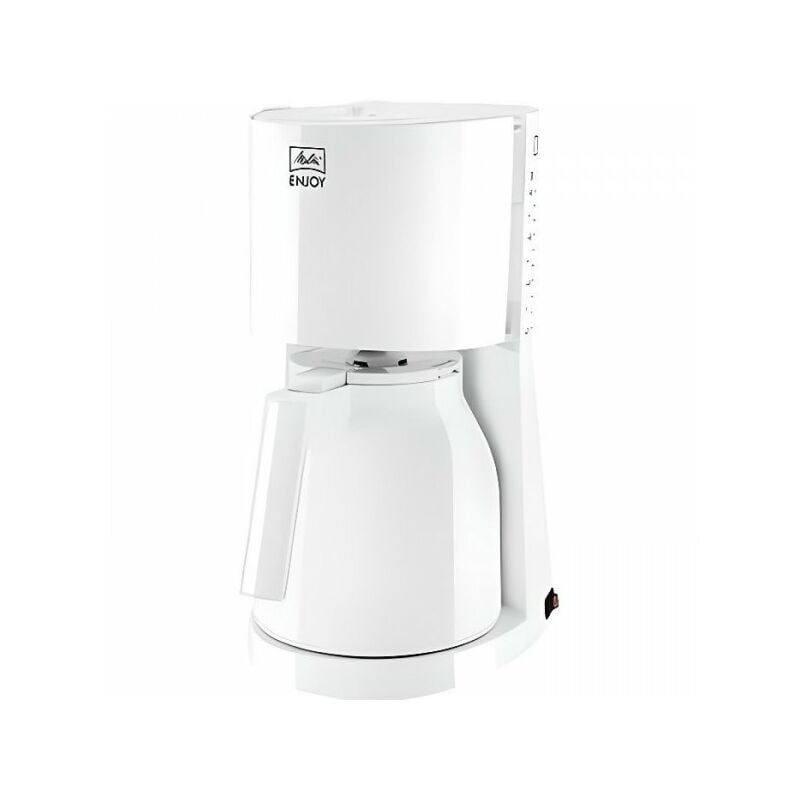 Machine a Cafe - Cafetiere Electrique filtre Melitta Enjoy ii Therm - Blanc - 12 tasses - 1000W