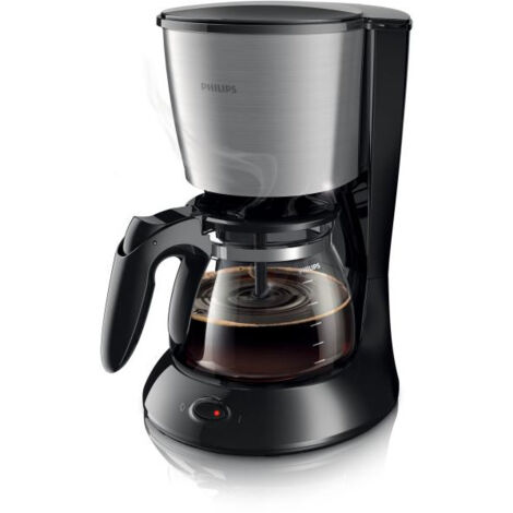 Machine a Cafe - Cafetiere Electrique filtre PHILIPS Daily HD7462/20 - Noir et Inox - 15 tasses - 1000 Watt