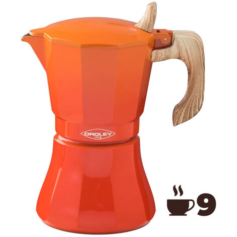 Machine À Café En Aluminium De 9 Tasses Modele:  PETRA  Oroley Couleur Orange. - Oroley