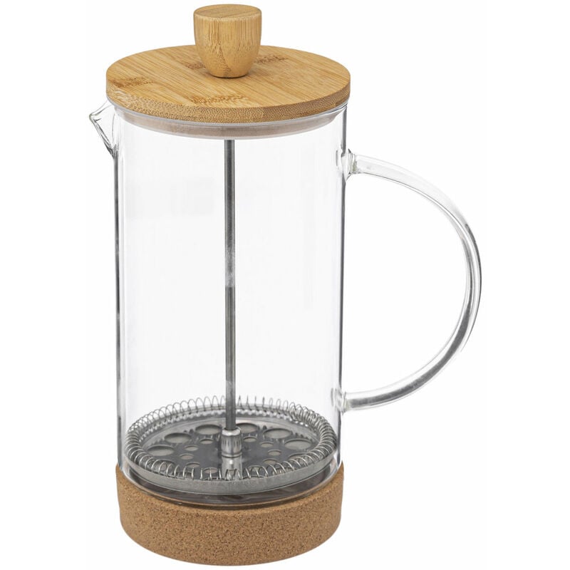 Secret De Gourmet - Machine à café en verre avec couvercle en bambou, 1L