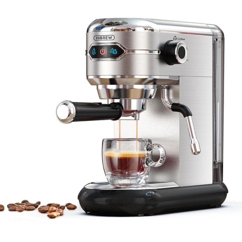 Machine à Café Expresso Avec Mousseur Vapeur à Lait Machine a Cafe Grain Avec Réservoir D'eau Amovible De 1,1 l 1450W Cafetière 19 Bars Porte-Filtre