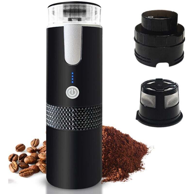 Machine à café expresso électrique portable 170 ml, batterie rechargeable 1200 mAh pour camping, voyage, voiture, randonnée, bureau (sans fonction