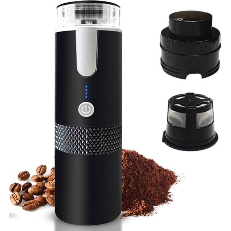 Lifcausal - Machine à café expresso électrique portable 6 oz Mini cafetière à portion individuelle avec tasse de café en poudre et bac à capsules
