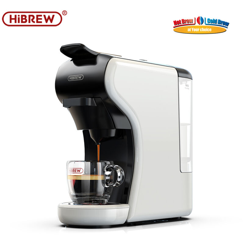 Machine à café expresso Hibrew H1A 4 en 1 compatible avec le café moulu Dolce Gusto - Blanc