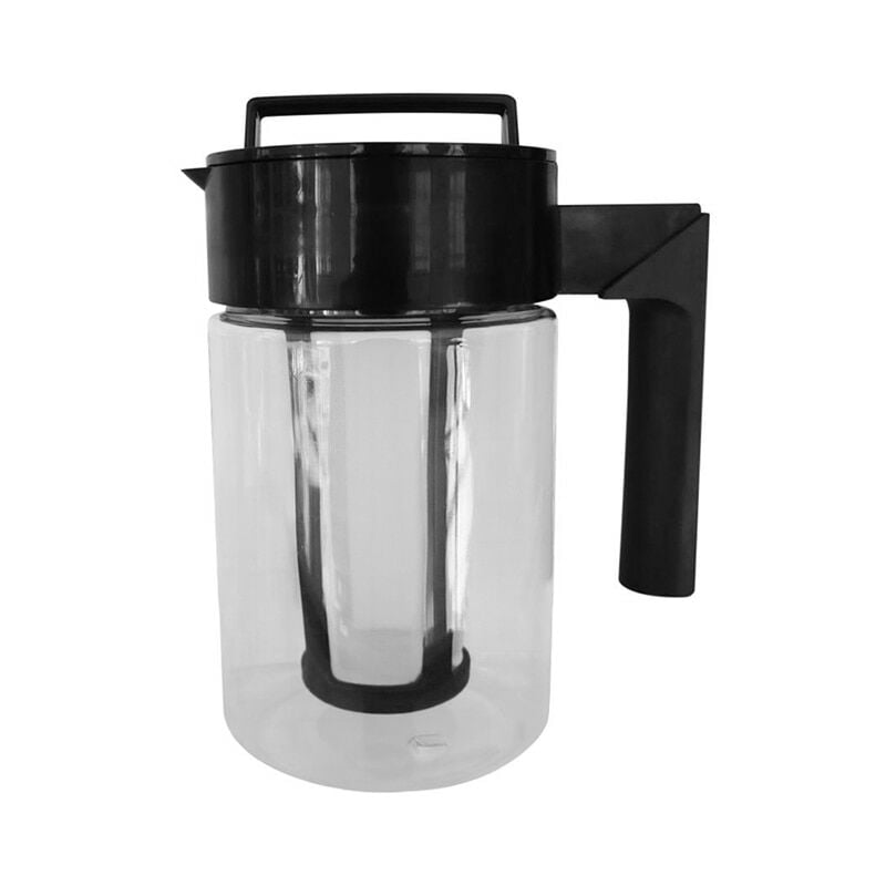 Machine à café glacée domestique Simple avec filtre, couvercle d'étanchéité, poignée en silicone antidérapante, matériau pc 900ML, noir