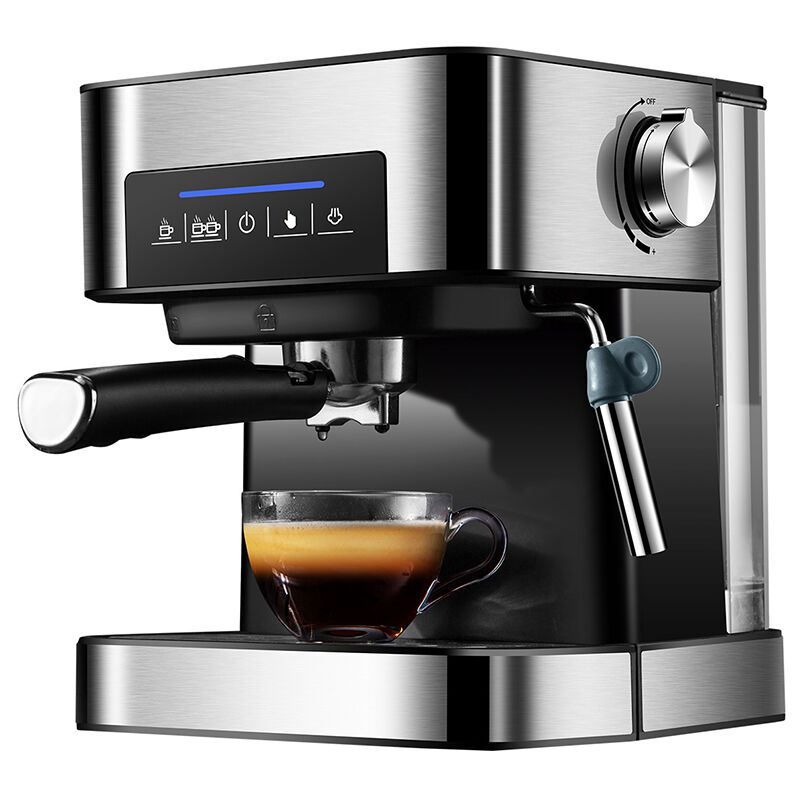 Machine à café italienne, corps en acier inoxydable, réservoir d'eau 850 w 1,6 l, écran lcd 20 bars, petite machine à café semi-automatique haute