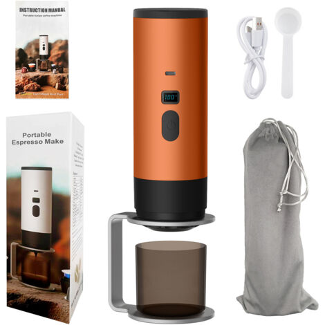 Machine à café portable 3 en 1, machine à café portable 72 W, machine à expresso rechargeable 12 V, machine à expresso à capsules USB, réservoir d'eau de 90 ml, convient pour le bureau, le camping-car