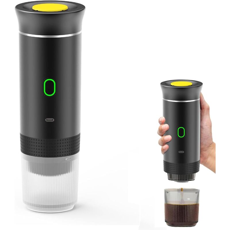 Machine à Café Portable de Voyage,Expresso Cafetière Rechargeable 12V et sa pochette Pour Camping et Voiture,Chauffage Rapide,compatible avec
