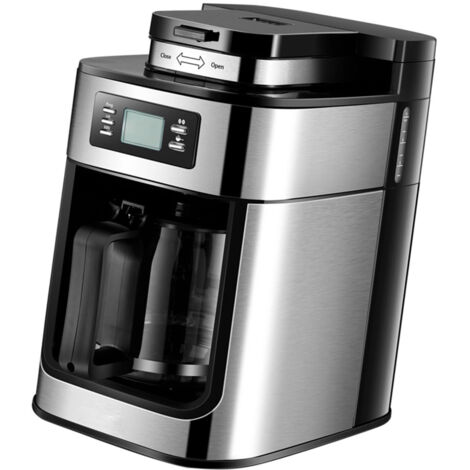 Machine à café programmable avec timer 1050W 1L grande capacité 2-8 tasses Drip Coffee Maker Keep Warm Grind et Brew automatique avec broyeur intégré en Burr Coffee Grinder PP + stainless steel 300x27