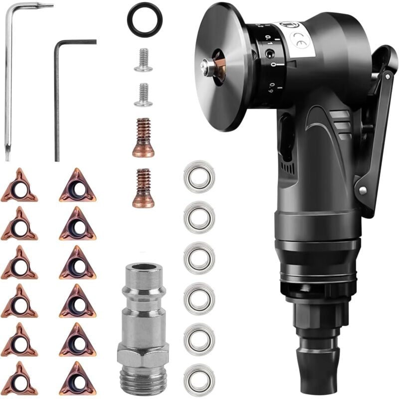 Machine à chanfreiner pneumatique 2 en 1, mini outil de chanfrein pneumatique à angle d'arc à 45 degrés pour la coupe et l'ébavurage du métal