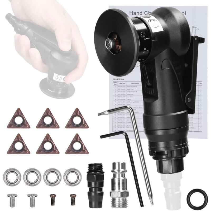 Lifcausal - Machine à chanfreiner pneumatique Outil de chanfreinage de charpentier Meuleuse portative à main Métal Bois Acrylique Ébavurage Machine