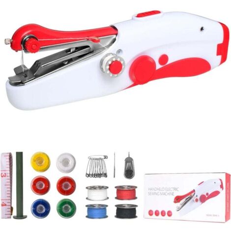 Machine à coudre à la main, mini machine à coudre électrique portable pour adultes débutants, facile à utiliser, adaptée à la couture de vêtements, au bricolage, aux voyages en famille