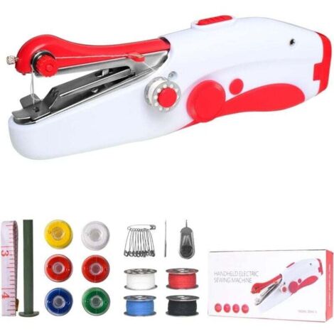 Machine à coudre à la main, mini machine à coudre électrique portable pour adultes débutants, facile à utiliser, adaptée à la couture de vêtements, au bricolage, aux voyages en famille