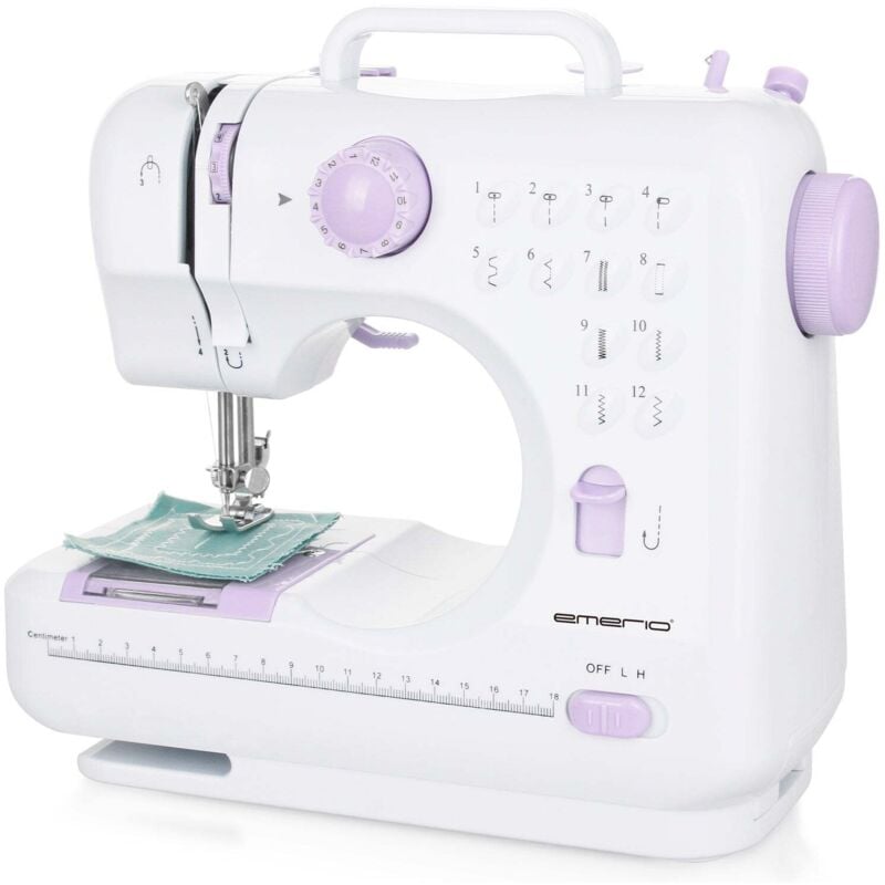 Emerio - Machine à coudre bras libre SEW-121820 blanc, lilas