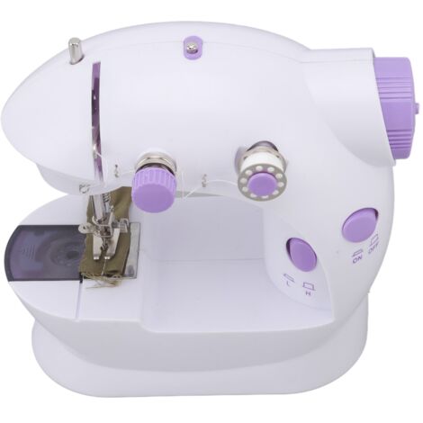 Machine à Coudre Miniature Silencieuse avec Éclairage LED, Alimentation 100‑240V pour Projets Couture Maison