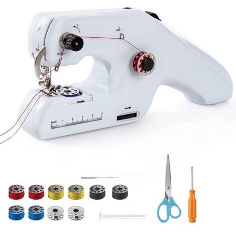 Machine à coudre portable automatique – Couture double ligne – Convient aux tissus non élastiques – Alimentation USB incluse